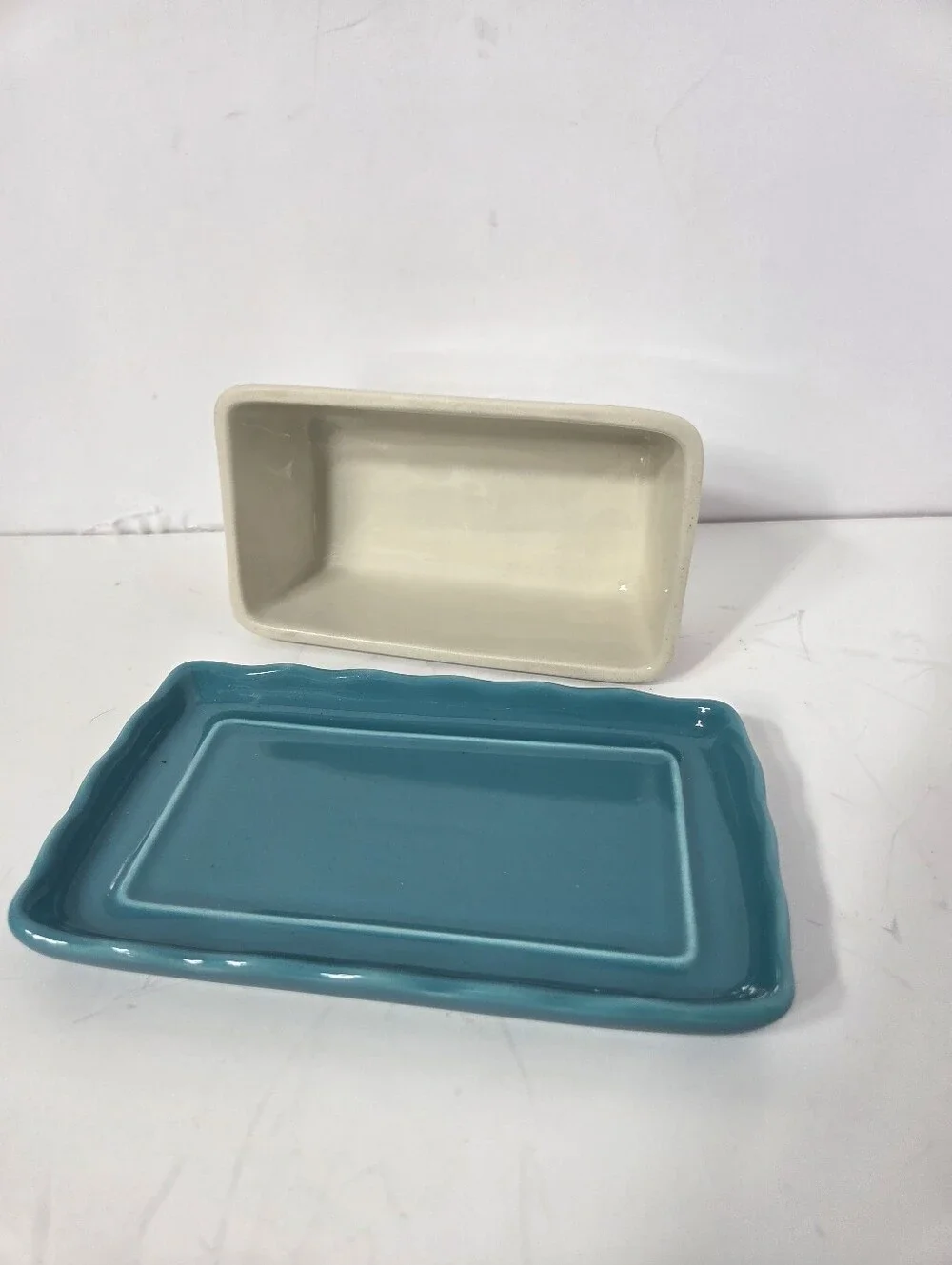 pioneer women Floral Ceramic Butter Dish Turquoise Tray cottagecore farmhouse
